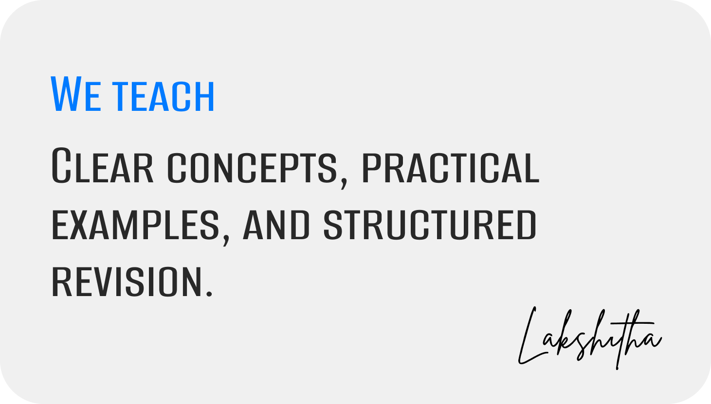 We Teach - Clear concepts, practical examples, structured revision